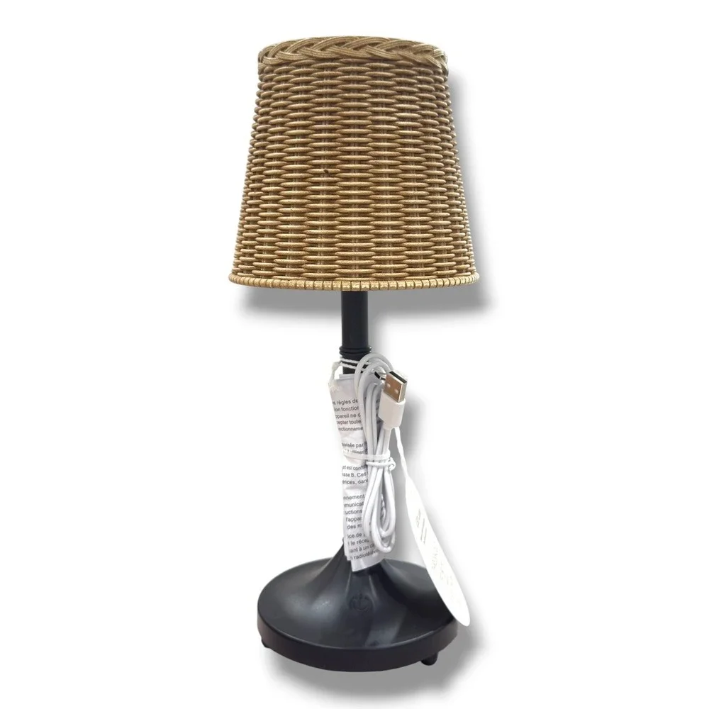 Rechargeable Woven LED Table Lamp Black - Threshold Studio McGee, Target
